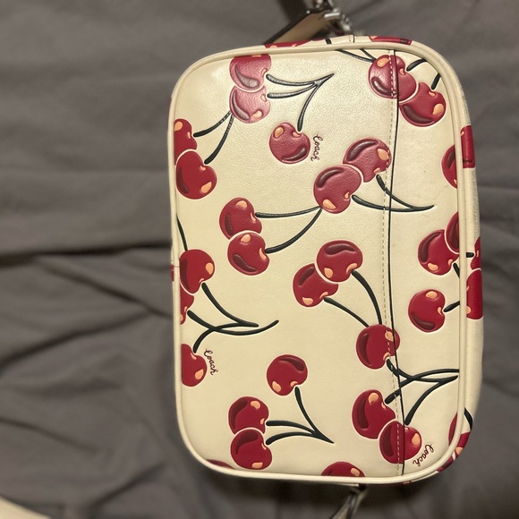 Coach Cream and Red Cherry Print Crossbody Bag - Picture 2 of 3